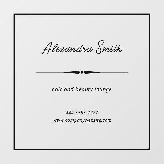 ビジネスエレガントサロン名フレームブラック ウィンドウサイン (シート)