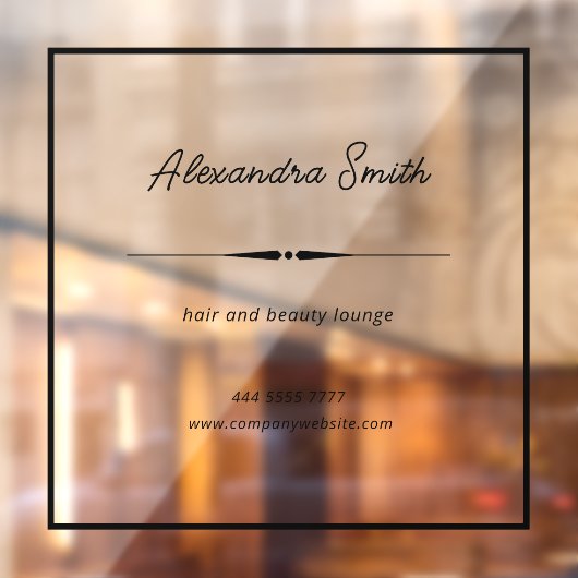 ビジネスエレガントサロン名フレームブラック ウィンドウサイン (シート2)