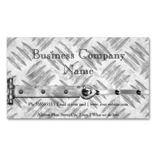 ビジネスエレガントシルバー金属スタッドのラッチの外観3 マグネット名刺 (正面)