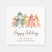 ビジネスエレガントハッピーホリデーズクリスマスパーティー スタンダードカクテルナプキン (正面)