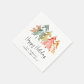 ビジネスエレガントハッピーホリデーズクリスマスパーティー スタンダードカクテルナプキン (角)