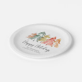 ビジネスエレガントハッピーホリデーズクリスマスパーティー ペーパープレート (アングル)