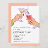 ビジネスエレガントパーティー招待状カクテルパーティー 招待状 (正面/裏面)