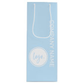 ビジネスエレガントブランドの会社名とロゴを青で表示 ワインギフトバッグ (正面)