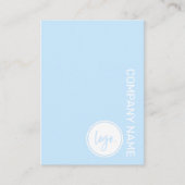 ビジネスエレガントブランドの会社名とロゴを青で表示 名刺 (正面)