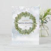 ビジネスエレガントホリデーグリーナリーリースカード シーズンカード (スタンド正面)