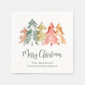 ビジネスエレガントメリークリスマスホリデーパーティー スタンダードカクテルナプキン (正面)