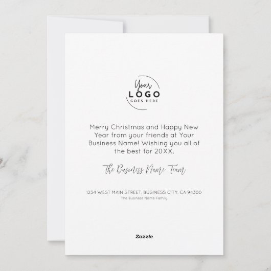 ビジネスエレガントモダンメリークリスマス シーズンカード (裏面)