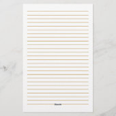 ビジネスエレガントモノグラムのロゴ金ゴールド正方形ライン 便箋 (裏面)