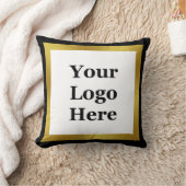 ビジネスエレガントロゴの白黒と金ゴールド クッション (ブランケット)