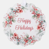 ビジネスエレガントロゴクリスマスリース休日 オーナメントカード (正面)