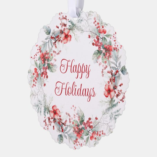 ビジネスエレガントロゴクリスマスリース休日 オーナメントカード (左)