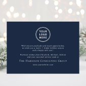 ビジネスエレガントロゴメリークリスマスブルー 箔シーズンカード