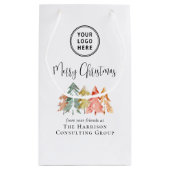 ビジネスエレガントロゴメリークリスマス スモールペーパーバッグ (裏面)