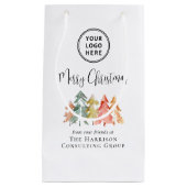 ビジネスエレガントロゴメリークリスマス スモールペーパーバッグ (正面)