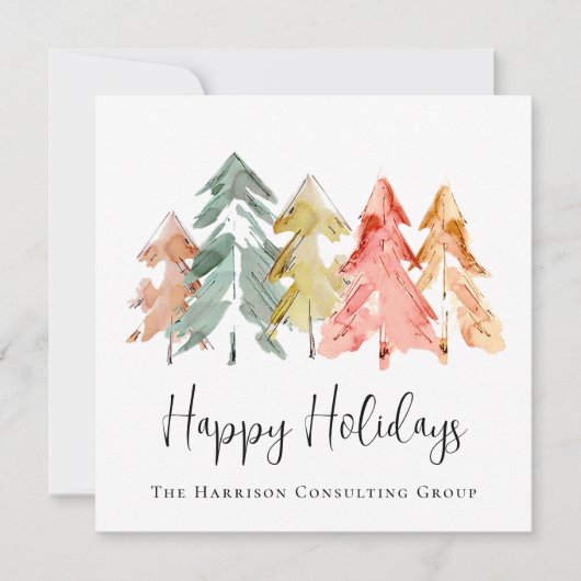 ビジネスエレガントロゴ水の色クリスマス シーズンカード (正面)