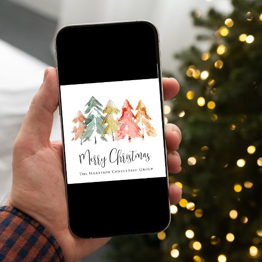 ビジネスエレガントロゴ水の色メリークリスマス シーズンカード