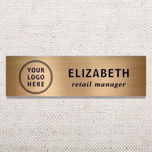 ビジネスエレガントロゴ金ゴールド 名札