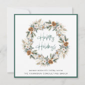 ビジネスエレガントロゴQRコードクリスマスウォーター色 シーズンカード (正面)