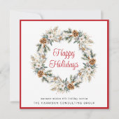 ビジネスエレガントロゴQRコードクリスマ企業のス シーズンカード (正面)