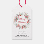 ビジネスエレガントロゴQRコードメリークリスマス ギフトタグ (正面)