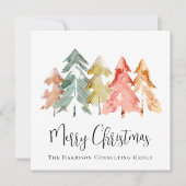 ビジネスエレガントロゴQRコードメリークリスマス シーズンカード (正面)