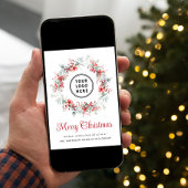 ビジネスエレガントロゴQRコードメリークリスマス シーズンカード