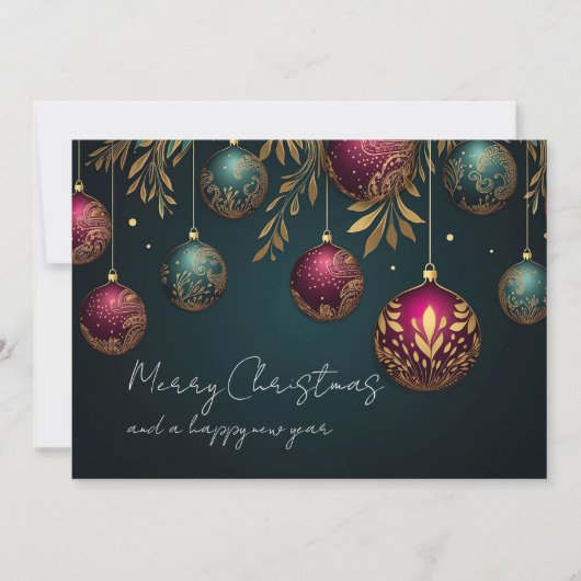 ビジネスエレガント企業のクリスマスホリデーカード シーズンカード (正面)