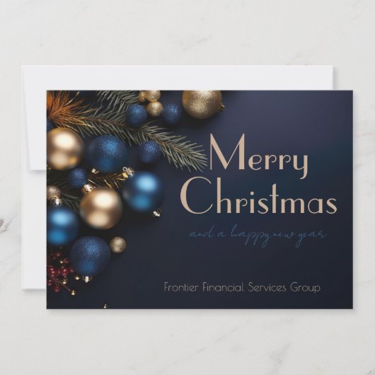 ビジネスエレガント企業のクリスマスホリデーカード シーズンカード (正面)