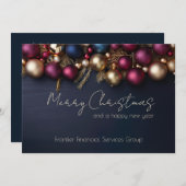 ビジネスエレガント企業のクリスマスホリデーカード シーズンカード (正面/裏面)