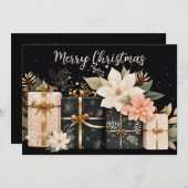 ビジネスエレガント企業のクリスマスホリデーカード シーズンカード (正面/裏面)