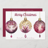 ビジネスエレガント企業のクリスマスホリデーカード シーズンカード (正面/裏面)