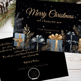 ビジネスエレガント企業のクリスマスホリデーカード シーズンカード