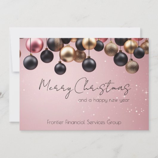ビジネスエレガント企業のクリスマスホリデーカード シーズンカード (正面)