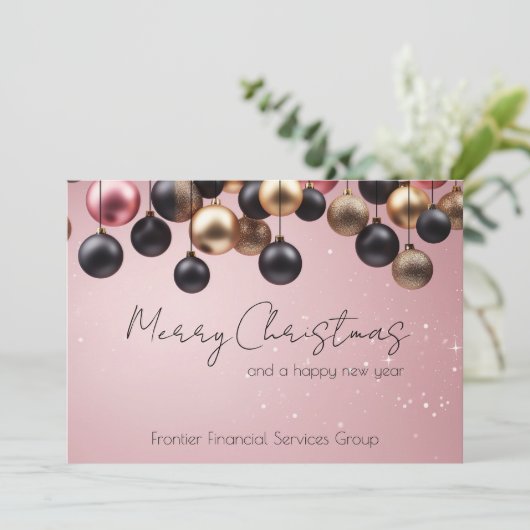 ビジネスエレガント企業のクリスマスホリデーカード シーズンカード (スタンド正面)
