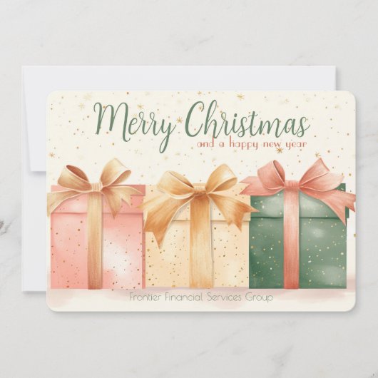 ビジネスエレガント企業のクリスマスホリデーカード シーズンカード (正面)