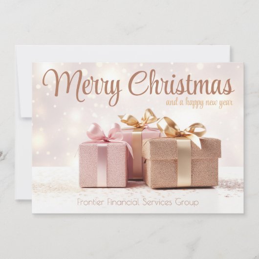 ビジネスエレガント企業のクリスマスホリデーカード シーズンカード (正面)