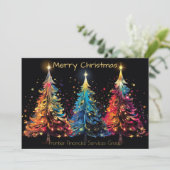 ビジネスエレガント企業のクリスマスホリデーカード 招待状 (スタンド正面)