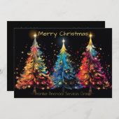 ビジネスエレガント企業のクリスマスホリデーカード 招待状 (正面/裏面)