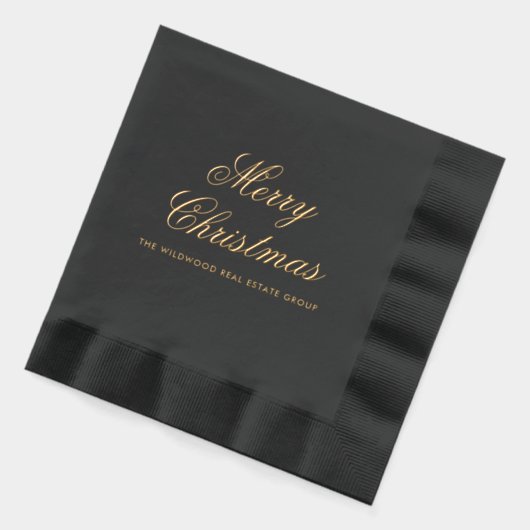 ビジネスエレガント企業のクリスマスホリデーパーティー 箔ナプキン (左)