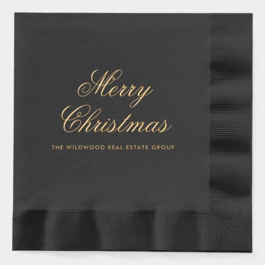 ビジネスエレガント企業のクリスマスホリデーパーティー 箔ナプキン (正面)