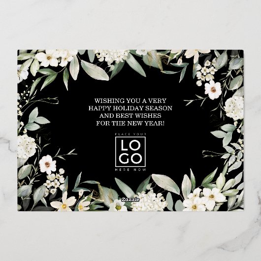 ビジネスエレガント会社のロゴラグジュアリー実在金ゴールド 箔シーズンカード (裏面)