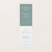 ビジネスエレガント会社ロゴ緑折り畳みテント 名刺 (内部フラット)