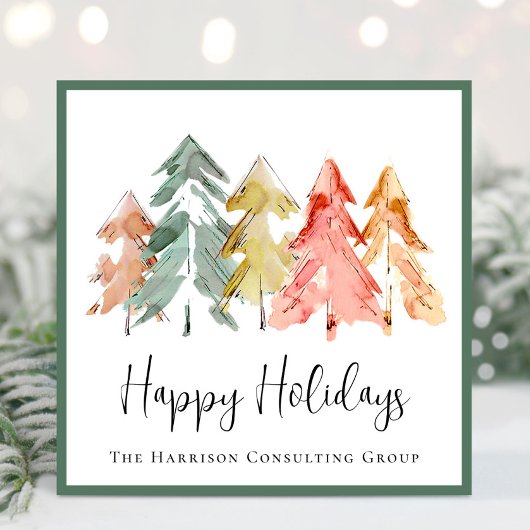ビジネスエレガント松木水色クリスマス シーズンカード