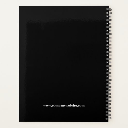 ビジネスエレガント白黒Medallion追加ロゴ プランナー手帳 (裏面)