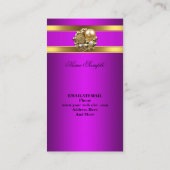 ビジネスエレガント紫マゼンタ金ゴールドダマスクジュエル 名刺 (裏面)
