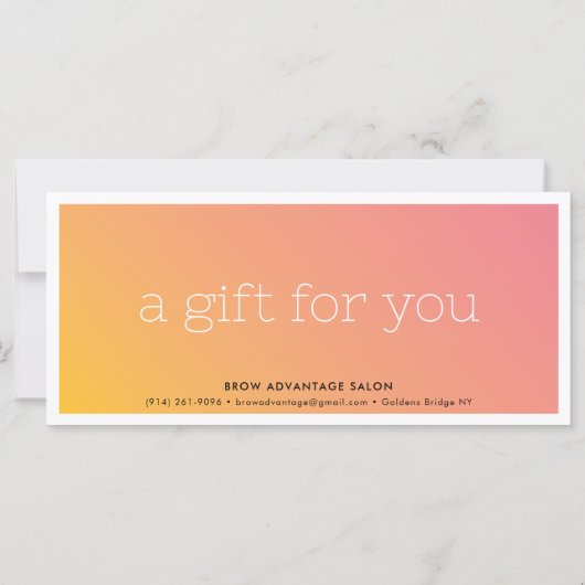 ビジネスエレガント美しいサロンイエローピンクグラデーション (裏面)