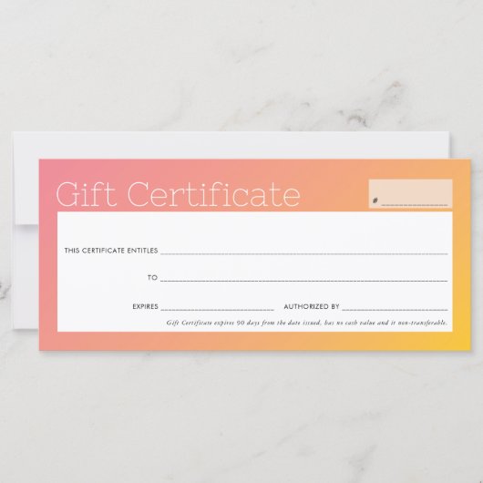 ビジネスエレガント美しいサロンイエローピンクグラデーション (正面)