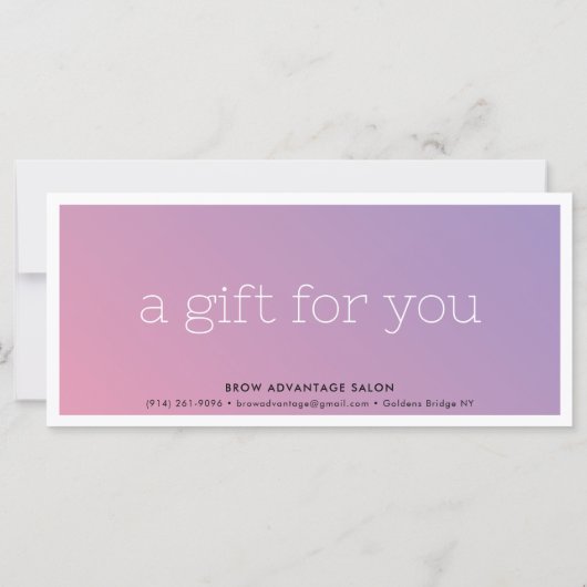 ビジネスエレガント美しいサロンパープルピンクグラデーション (裏面)