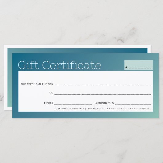 ビジネスエレガント美しいサロンブルーミントグラデーション (正面/裏面)